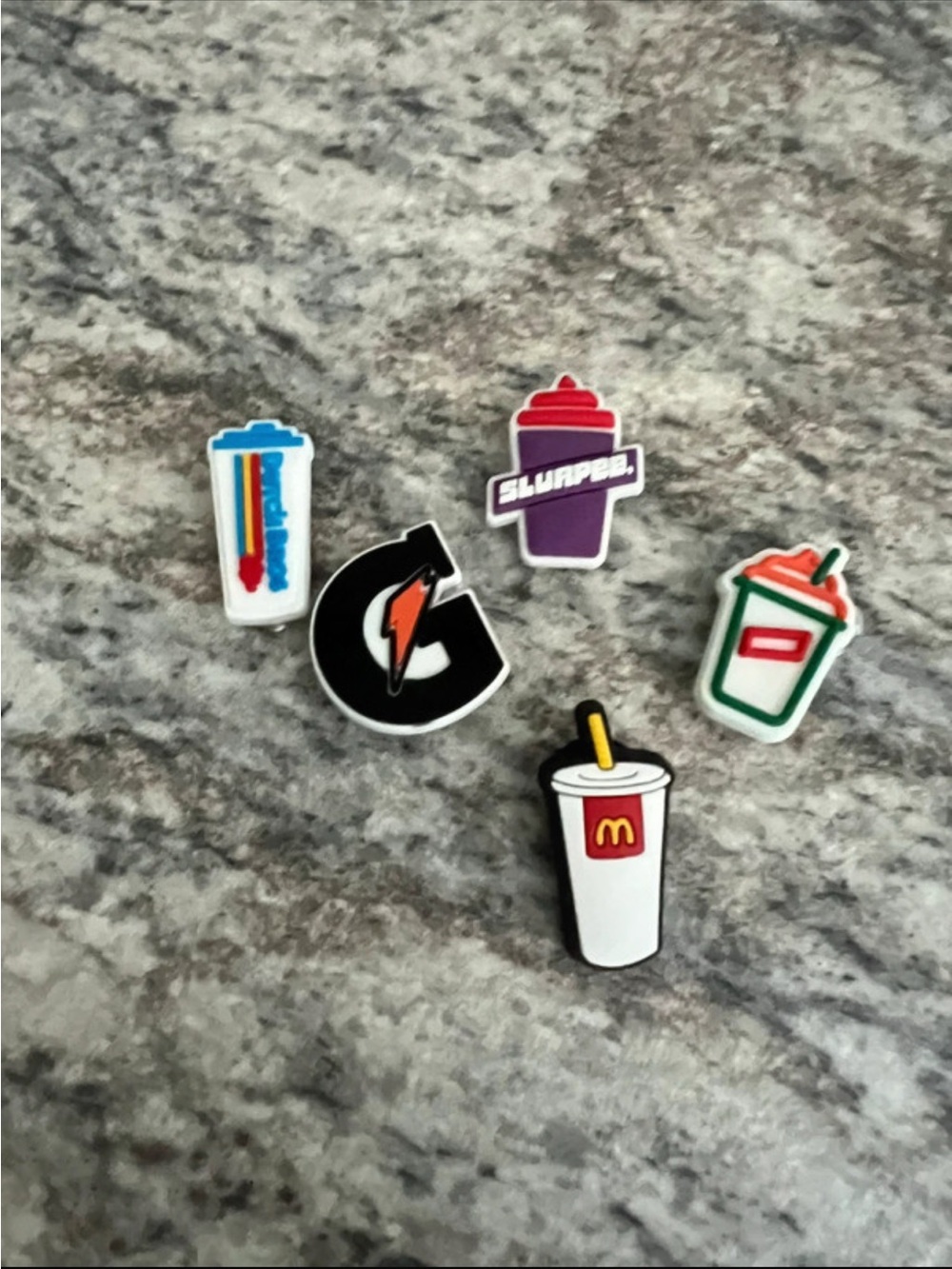 Fast Food Drink Charm Set Assorted Logos and Colors